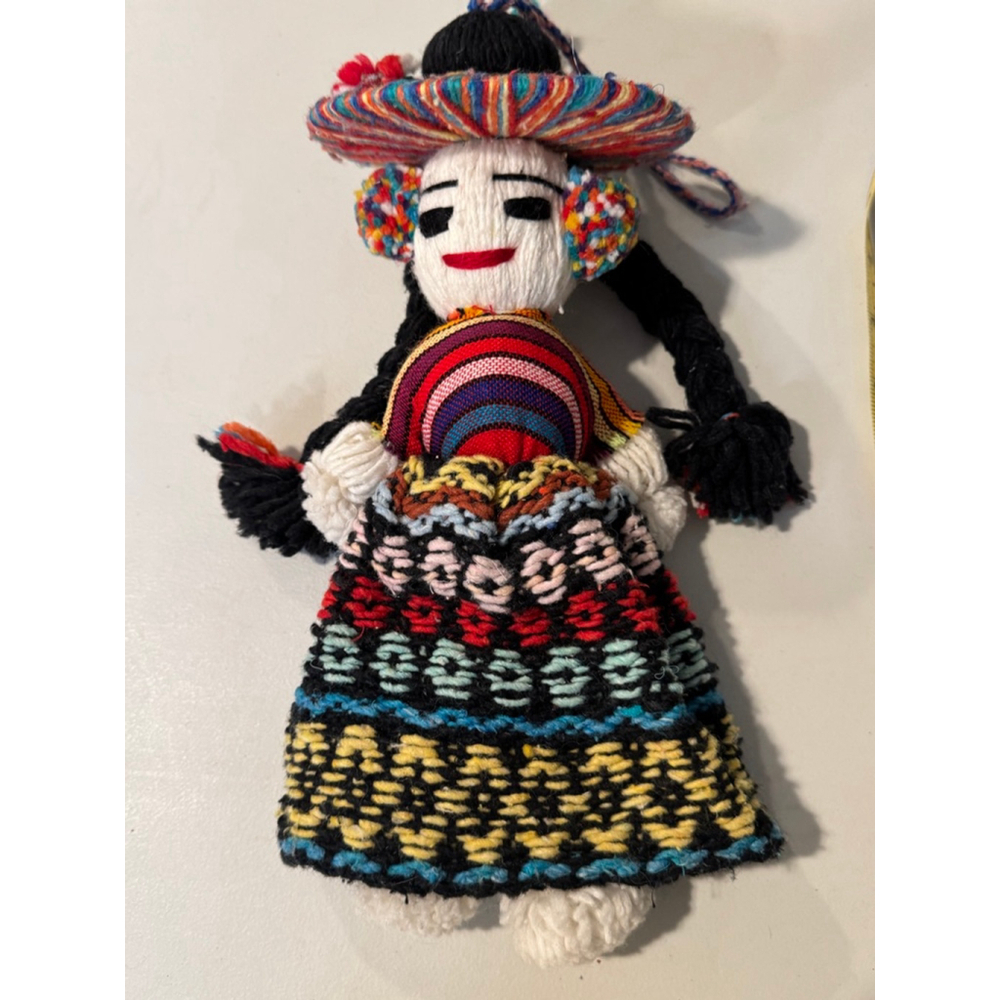 Girls Multicolor Black Yarn Doll One Size Toy